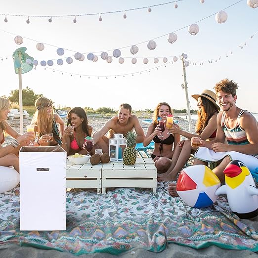 Tioncy 5 Pcs Cardboard Trash Cans Disposable and Reusable Corrugated Cardboard Trash Cans Recycling Bins Bulk with 10 Garbage Bags White Garbage Boxes for Parties Events(30 Gallon)
