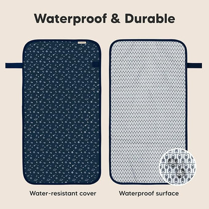 KeaBabies Portable Diaper Changing Pad, Easy Wipe Clean - Foldable Waterproof Baby Changing Mat for Diaper Bag, Compact, Lightweight, 25x13 Newborn, Infant, Baby Changer Travel Essential (Planets)