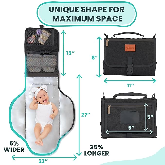 Portable Changing Pad for Newborns, Travel Diaper Changing Pad - Waterproof, Foldable & Detachable Diaper Changing Station for Baby Registry Search