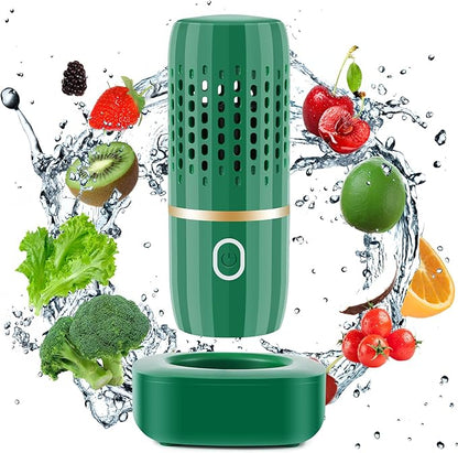 Cudinham Fruit and Vegetable Purifier Cleaner Washing Machine Capsule Shape Disinfection OH-ion Purification Technology for Cleaning Grains Rice Meat Seafood, Green