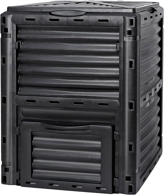 Large Garden Compost Bin, 80 Gallon (300L) Outdoor Composter Tumbler from BPA-Free Material for Fast Creation of Fertile Soil, Lightweight, Easy Assembly and Kitchen Waste Composting