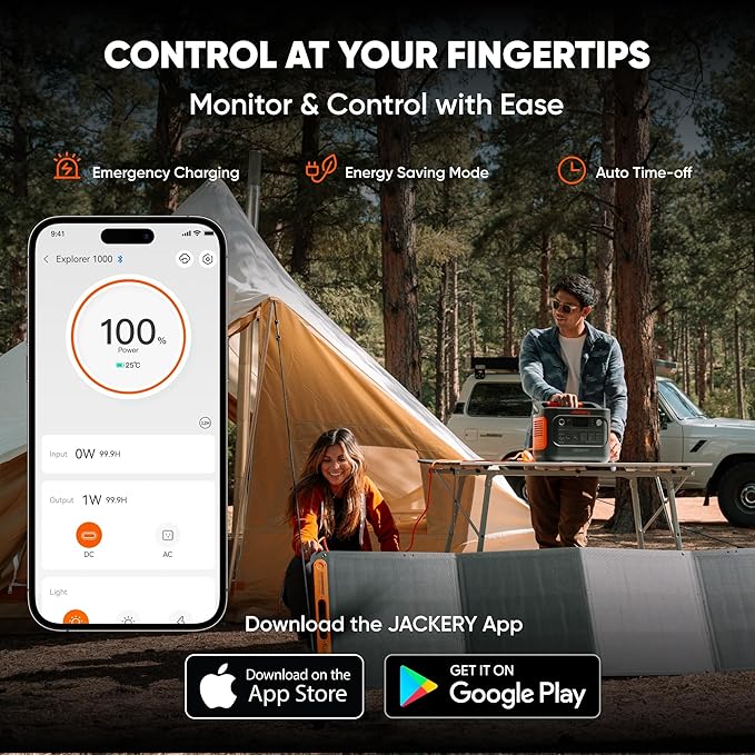 Jackery Explorer 1000 v2 Portable Power Station and Carrying Bag, 1070Wh LiFePO4 Battery,1500W AC/100W USB-C Output, 1 Hr Fast Charge, Solar Generator for for Outdoor, Camping