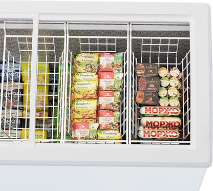 SANNO Chest Freezer Baskets, Deep Freezer Organizer Bins Sturdy Metal Wire Freezer Organizer for Home Kitchen, 17.5in