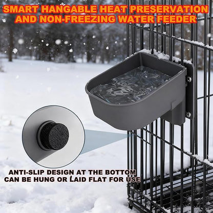 Chicken Waterer for Winter,Automatic Keep Warm Poultry Water Fountain for Outdoor,Hanging Chicken Water Feeder w Thermostat Anti-Freeze Water Bowl for Duck,Turkeys,Quails,Chicks Rabbit in Chicken Coop