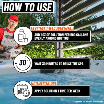 5in1 Weekly Hot Tub Cleaner - 16 Treatments, Conditioner, Clarifier - Hot Tub Chemicals, Spa Protector All in One Starter Kit, Spa Chemicals for Hot Tub for Crystal Clear Water - Made in USA