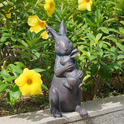 Braxio Bunny Decor Garden Outdoor Statues - Resin Standing Easter Bunny Decor for Outside Yard Decor Garden Statues Outdoor for Mothers Day Birthday Thanksgiving Copper 7.5×5.6×15.3 Inch