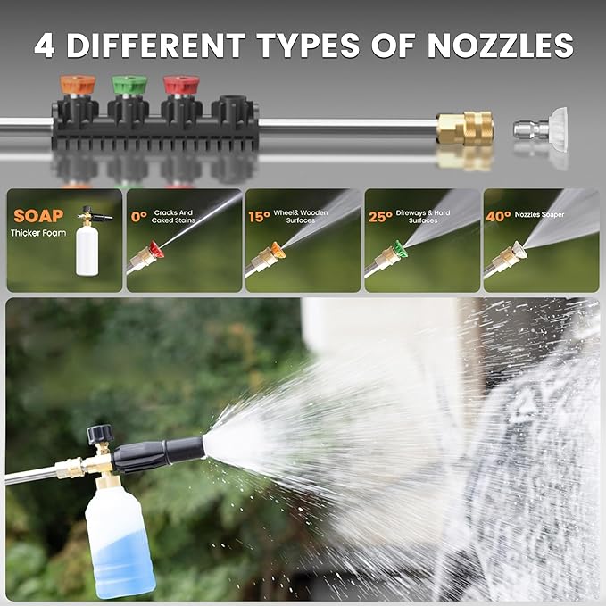 Giraffe Tools Grandfalls Retractable Pressure Washer Pro, Wall Mounted Pressure Washer with 1800W Brushless Motor, 3700PSI Electric Power Washer with 100ft Pressure Hoses, Dark Silver