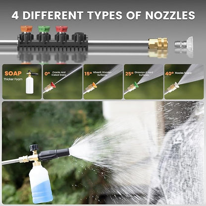 Giraffe Tools Grandfalls Retractable Pressure Washer Pro, Wall Mounted Pressure Washer with 1800W Brushless Motor, 3700PSI Electric Power Washer with 100ft Pressure Hoses, Dark Silver