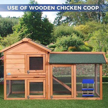 Garvee Chicken Nesting Boxes, 4 Hole Roll-Away Nesting Boxes for Chickens Coop with Perch, Hens, Ducks & Other Poultry,Egg Laying Box with Lid Cover to Protect Eggs,Easy to Assemble