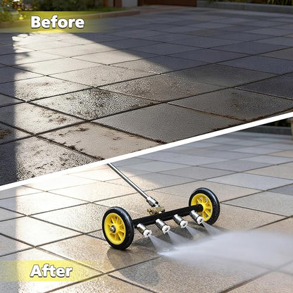 RAYNEL 16'' Pressure Washer Undercarriage Cleaner and Water Broom Attachment with 3 Pcs Extension Wands and 8 Nozzles - 4000PSI, 1/4'' Connector - for Electric and Gas Power Washers