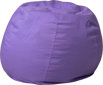 EMMA + OLIVER Small Solid Purple Bean Bag Chair for Kids and Teens