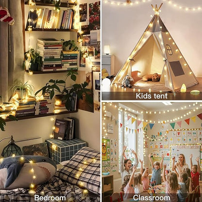 suddus String Lights for Bedroom, 99ft 300 Led Connectable Globe String Lights