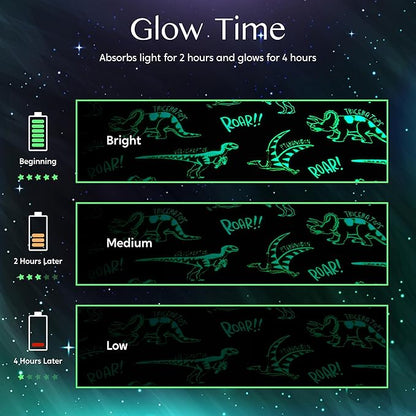 Joiedomi Glow in The Dark Blanket Dinosaur Toys for Kids 3-5 Dinosaur Gifts Toys for Age 2 3 4 5 6 7 8 9 10 11 12 Year Old, Soft Cozy Flannel Kids Throw Blanket, Birthday 50"×60"