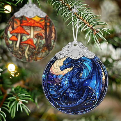 Beautiful Irina Dragon Stained Glass Orament - Christmas Ornament - Christmas Decorations for Tree - Holiday Present ldeas - Gift Exchange