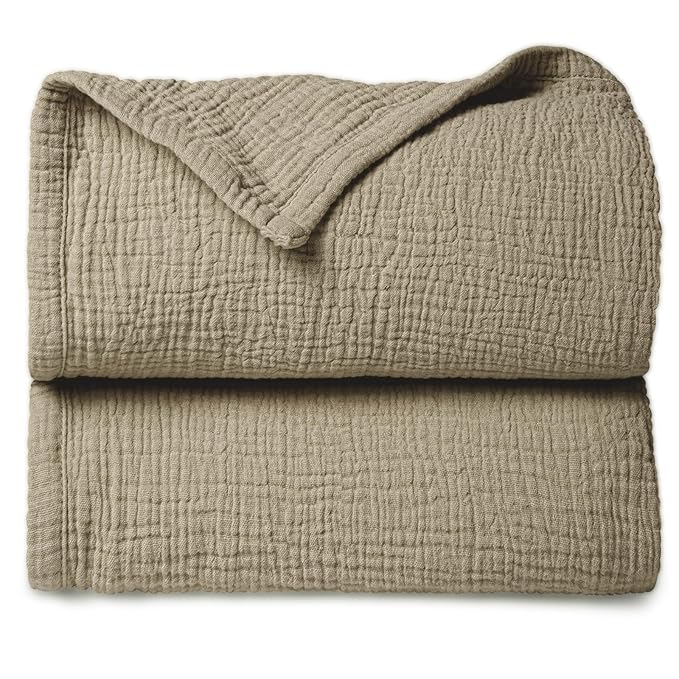 lulumoon Muslin Quilt Blanket, Crib Blanket for Baby and Toddler,47x47 Inches(Olive)
