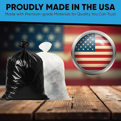 Contractor Garbage Bags 55 Gallon, Black Contractor Garbage Bag 3 Mil (32 Bags) Large 55-60 Gallon Trash Bags Heavy Duty Liners, Extra Large Trash Liners Construction, Industrial Bag