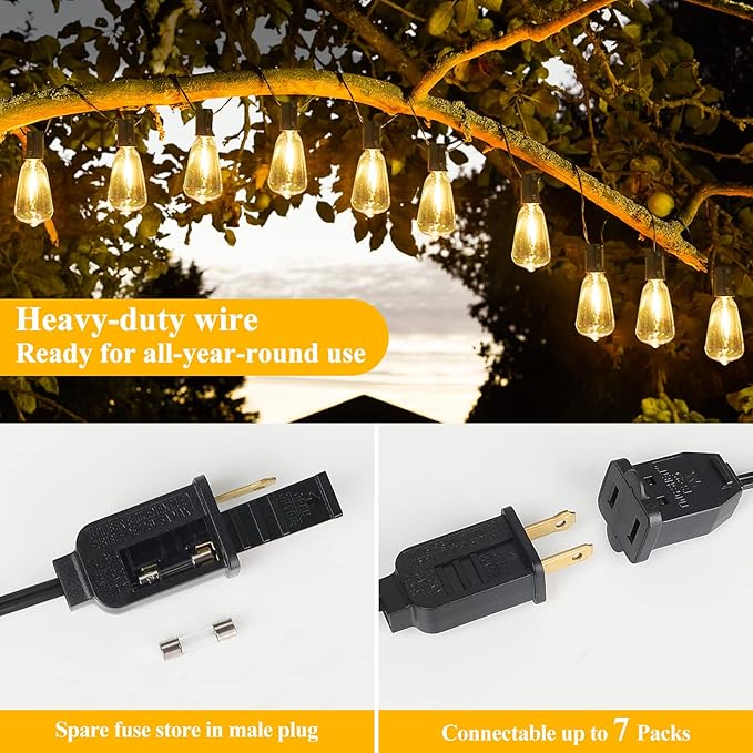 Brightever Outdoor String Lights 200FT Waterproof, Patio String Lights