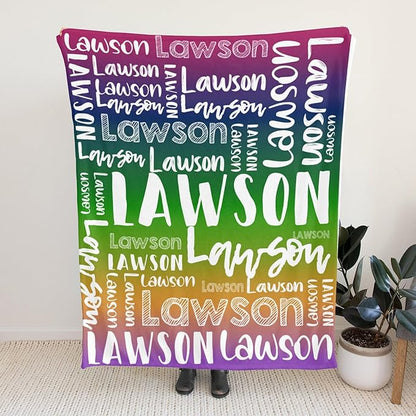 Dr.TOUGH Personalized Blankets with Name Customized Baby Blankets for Girls Boys Adults Monogrammed Blankets and Throws Christmas Birthday Mothers Valentines Day Gift (Z-Colorful 05, 30''×40'')
