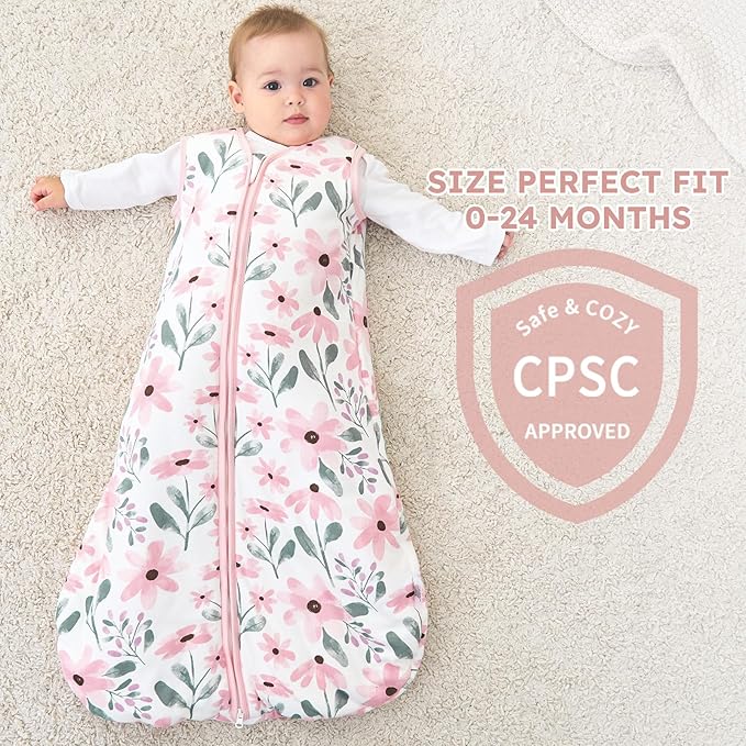 Yoofoss Baby Sleep Sack 18-24 Months, TOG 2.5 Baby Wearable Blanket with 2-Way Zipper, 100% Organic Cotton Fabric Winter Newborn Sleeping Sack, Warm Soft Comfy(X-Large)