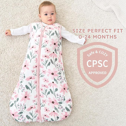 Yoofoss Baby Sleep Sack 18-24 Months, TOG 2.5 Baby Wearable Blanket with 2-Way Zipper, 100% Organic Cotton Fabric Winter Newborn Sleeping Sack, Warm Soft Comfy(X-Large)