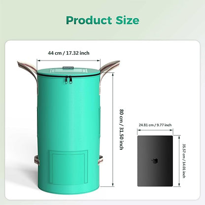Reusable Garden Yard Waste Bag – 32 Gallon Breathable Thickened Reusable Lawn Bag, with 4 Handles for Easy Moving & Foldable Design, for Leaf & Miscellaneous Debris Collection(Green)