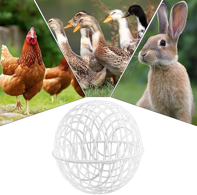 3 Pieces Ball-Shaped Movable Chicken Coop Farm Courtyard Outdoor Rolling Pigeon Bunny Duck Hutch Safety Balls Cage Preventing Dog Bites Trampled by Horse