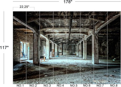 Abandoned Old Factory Buildings Wall Mural Wallpaper 178" x 117"