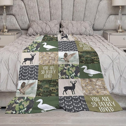 Deer & Duck Hunting Throw Blanket - Soft, Warm, Cozy Fleece for Women & Men, Adults - Couch, Sofa, Bed - 60"x80"