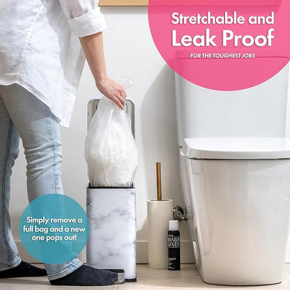 Trash Bags - Small Garbage Bags, Clear Trash Can Liners for Bathroom Bins, Bedroom, Office & Kitchen Waste, Multi-Purpose Household Wastebasket Cleaning Supplies - 2.6 Gallon, Pack of 1