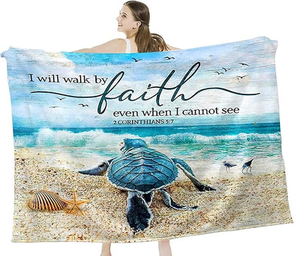 Sea Turtle Throw Blanket Turtle Blanket for Kids Adults Super Warm Soft Cozy Plush Fleece Flannel Blanket for Sofa Couch Bed Birthday Gifts Sea Turtle Print Blanket 60inchx80inch