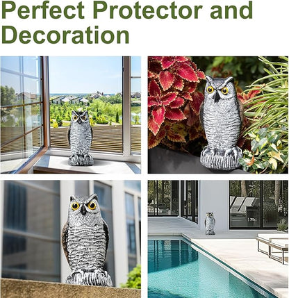 OFFO Bird Scare Devices Plastic Owl Scarecrow for Halloween Decorations Outdoor Garden, Yard, Pool Decoration, 8.3 in Height, Brown and White