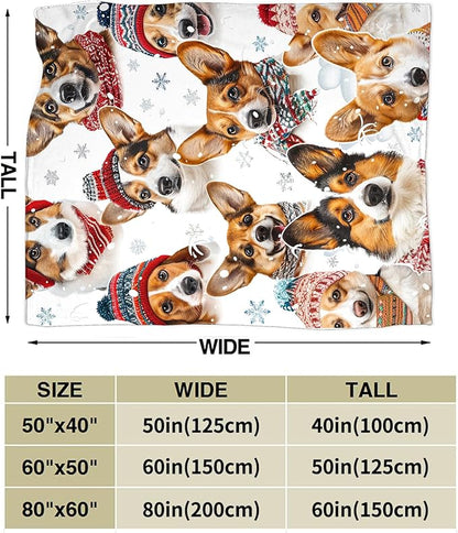 Corgi Blanket Funny Corgi Dog Gifts for Girls Boys Woman Kids Cute Corgis Lover Bear Throw Blankets Soft Blanket Warm Fleece Flannel Plush Blankets for Bed Sofa Couch 50"x60"