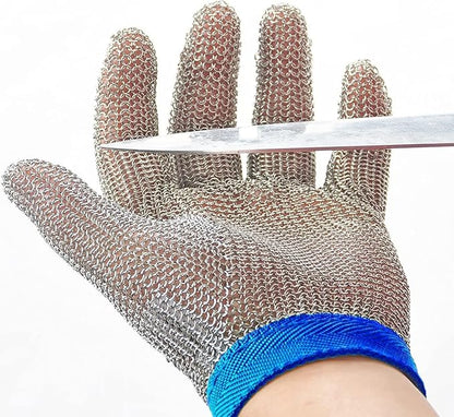 Dowellife Chainmail Glove, Cut Resistant Food Grade, Stainless Steel Mesh Metal Knife Cutting Glove for Butcher, Oyster Shucking Kitchen Mandoline Chef Slicing Fish Fillet (Large)