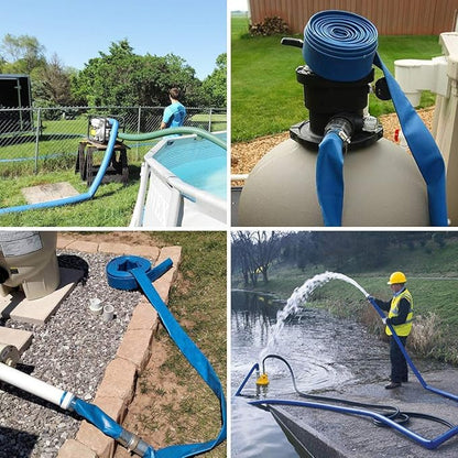Eastrans 3 inch x 25 FT Pool Backwash Hose,5 inch Width When Pool Hose Lay-Flat, Heavy Duty Discharge Hose, Weather and Burst Resistant, Best Pool Hoses for Inground Pools,Pool Drain Hose