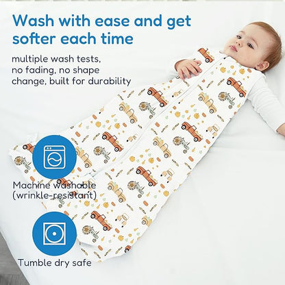 TotAha Sleep Sack 6-12-15 Months 3-Pack,Stretchy,Buttery Soft Swaddle Transition Sleeping Bag,Light Baby Wearable Blanket with 2-Way Safe Zippers for Boys and Girls, 0.5 TOG