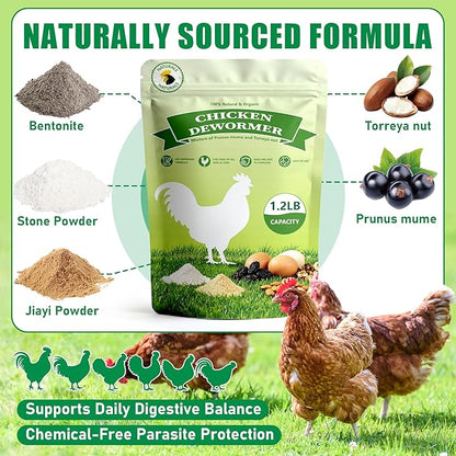 Natural Poultry Wellness Powder, Chili Flavor - Easy-Mix Feed Supplement for Chickens & Birds, Egg-Friendly Daily Support, 1.2 lb Resealable Pouch
