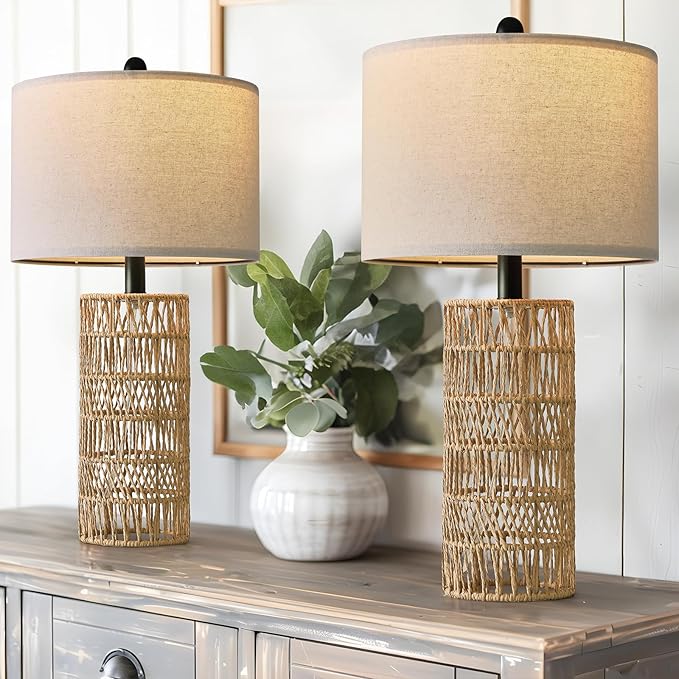OYEARS 22.5" Boho Table Lamps Set of 2