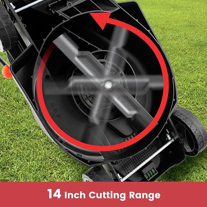 Goplus Lawn Mower, Electric Lawn Mowers with Grass Collection Box, 12 AMP Motor, 14" Cutting Deck, 3 Adjustable Cutting Positions, Walk-Behind Small Corded Lawnmower for Garden Farm Yard
