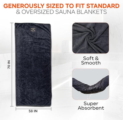 Sauna Blanket Towel Insert - Absorbent Insert for Sauna Blanket - Reusable and Machine Washable - 58"x70"- Luxurious Microfiber Material