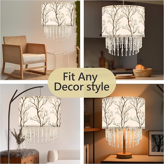 Winter Tree Branch Lamp Shade