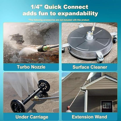 Pressure Cleaner Adjustable 5000PSI 4.0 GPM High Power Cleaners with 33ft Hose Reel, 4 Nozzle and Foam Cannon, Power Cleaners Machine for Home, Cars, Patio (Navy Blue)