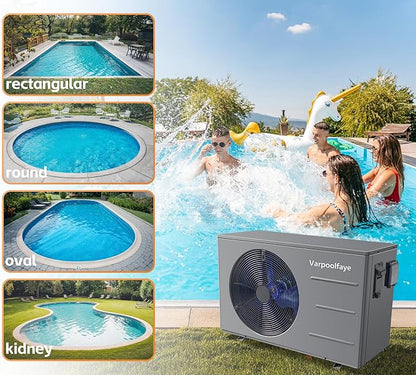 30000 BTU Swimming Pool Heat Pump Pool Heater Above Ground 8000 Gallon Heating Cooling Electric Pool Heater For Inground Pool WiFi Control Schedule 120V