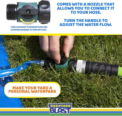 BACKYARD BLAST 31’ Sprinkler Hose, Water Slide Accessory and Lawn Sprinkler