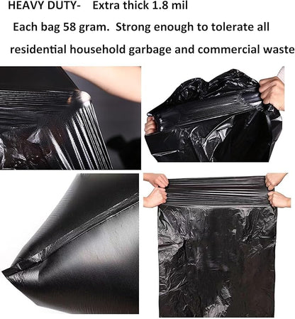 65 Gallon Trash Bags 1.8 Mil -50''x55'' Pack of 50 Thick Large Heavy Duty Multi-Use Garbage Bags Extra Large Strong Trash Can Liners for Office, Picnic,Kitchen, Bulk Bags (65 Gallon 50 Count)