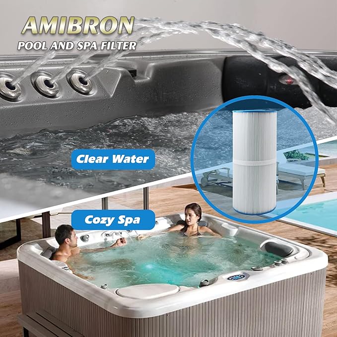 PWK35B Replaces Hot Springs Limelight Series Spa Filters, Compatible with Watkins 1642301-1, 78161, 78286, Filbur FC-3921, Pleated Fabric Filter Media 2 Pack