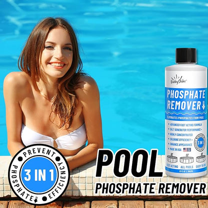 Phosphate Remover - Pool Chemicals, Pool Phosphate Remover, Pool Chemicals For Inground Pools & Above Ground Swimming Pools, Perfect for Pool Openings to Make Your Pool Phosphate Free 32oz