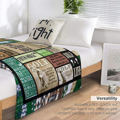 Golf Blanket Gifts for Golf Lovers Golf Throw Blanket for Women Men Adults Soft Warm Cozy Fleece Blanket for Couch Sofa Bed 60"x80"