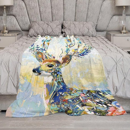 Deer Blanket Forest Deer Gifts for Girls Boys Woman Kids Hunting Lover Throw Blankets Soft Blanket Warm Fleece Flannel Plush Blankets for Bed Sofa Couch 60"x80"