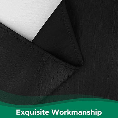 Biscaynebay Wrap Around Bed Skirts for Full & Full XL Beds Short Drop of 12", Black Adjustable Elastic Dust Ruffles Easy Fit Wrinkle Resistant Silky Luxurious Fabric Machine Washable