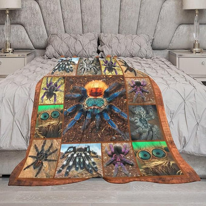 Tarantula Spider Blanket Gifts for Tarantula Lovers Tarantula Throw Blanket for Men Women Kids Adults Soft Warm Cozy Fleece Blanket for Couch Sofa Bed 60"x80"